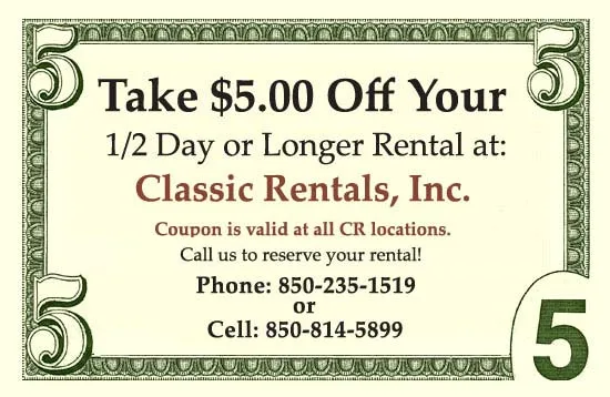 Classic Rentals Inc. Coupon — Special Discount