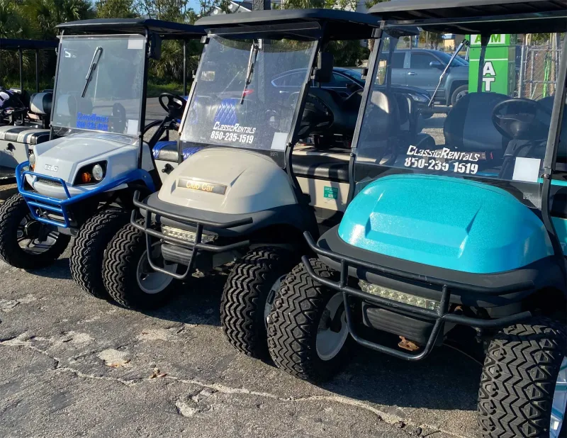 Golf carts for rent on Panama City Beach